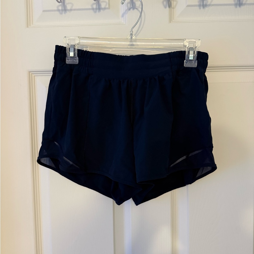 Lululemon navy Hotty Hot High Rise lined Shorts 2.5” size 8 tall
